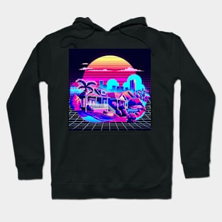 Vaporwave Suburban Cityscape Hoodie